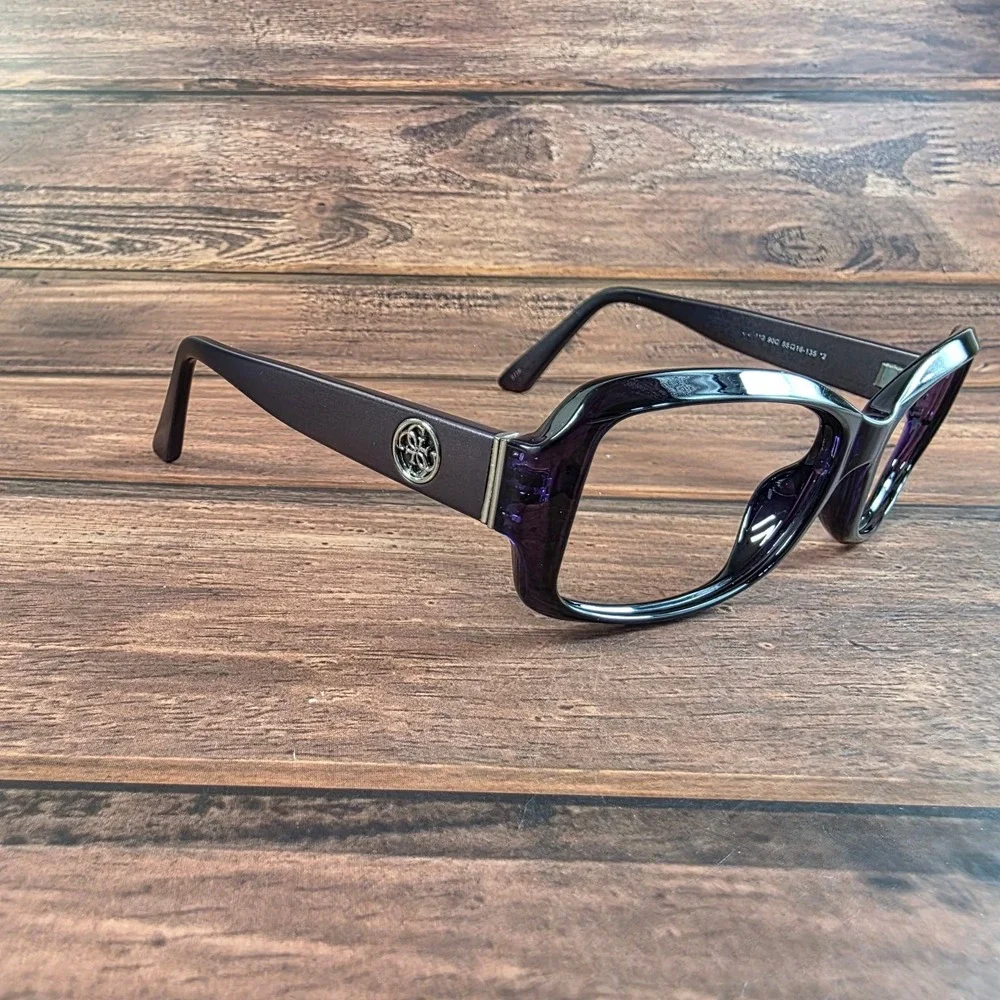 Guess Women's Purple Rectangular Frame Eyeglasses 55-16-135‎